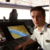 Second Officer Matthew Pickett aboard the cruise ship giant Anthem of the Seas.