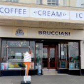 Brucciani's ice cream parlour in Morecambe, Lancashire. By Alex O'Neill Photography, www.seafrontstudio.com.