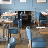 The restaurant at the Harbourmaster Hotel, Aberaeron