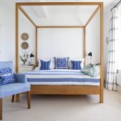 A Mediterranean themed room at St Enodoc Hotel, Rock