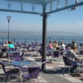 Verdi’s ice cream parlour with terrace overlooking Swansea Bay in Mumbles