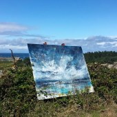 The Anthony Garratt painting on Tresco Photo: Alex Fisher 