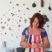 Rebecca in her studio    Photo David Bird