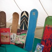 The bellyboarding memorabilia tent