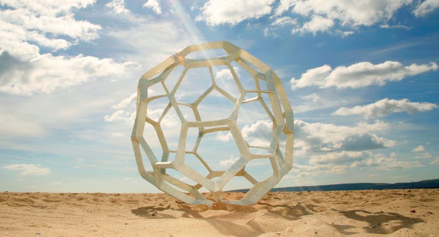 rebecca_newnham-buckyball-2008-glassmosaicskinmetalskeleton-1