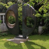Barbara Hepworth's Two Forms in her garden in St Ives. Photo: Emma Inglis 