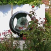 Barbara Hepworth's Sphere with Inner Form in her garden in St Ives. Photo: Emma Inglis 