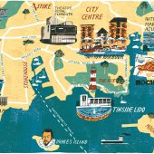 Plymouth, map, illustration, drawing, coast, move to