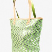 3. Naima green and metallic woven beach bag,  £17, Her Curiosity 
