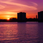 Portsmouth, sunset, harbour, Chris Packham