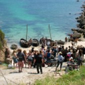 PORTHGWARRA is famous for being the setting for the scene where Ross takes a swim in the crystal-clear sea with Demelza watching from the cliff-top – the Porthgwarra Cove Café is where cast and crew refuel Photo: St Aubyn Estates Holidays