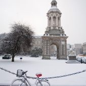 Trinity College in the snow