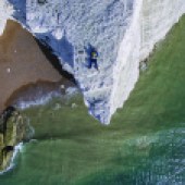 Chilling out. This drone pilot executes a horizontal selfie on the chalk cliffs of the East Sussex coast, UK. Photo: Fergus Kennedy