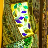 Chelsea light box green detail from the Tudor kitchen