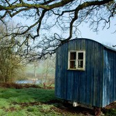 The charming shepherd's hut at Lodge Farm