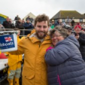 Alex is reunited with his mum on his return to Kent after three years away fundraising for the RNLI