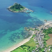 A bird's eye view of the town of Marazion. Image: Jon Such