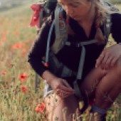 Image: Jack Johns  Sophie among the wildflowers at West Pentire – thousands of people followed her journey online and she hopes more young people will be inspired to experience such an adventure themselves