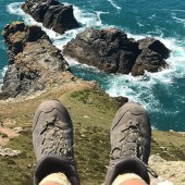  Sophie takes a well-earned pit stop – it’s always nice to be able to rest weary feet and take in a spectacular view at the same time Sophie takes a well-earned pit stop – it’s always nice to be able to rest weary feet and take in a spectacular view at the same time