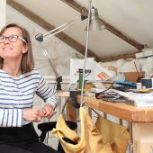 Fay’s studio desk. ‘There is real comfort in repetition when I sit here for a few hours making chain,’ she says