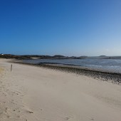 There are always sheltered beaches to explore and shorelines to search for treasures on beautiful St Martin’s