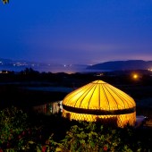 Glamping at night in Ireland
