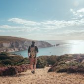 Walking with sea view
