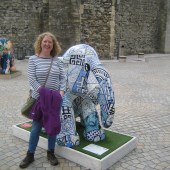 Anne-Claire by the city walls