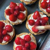 Putting the finishing touches on the strawberry tarts at the Lighthouse Café 