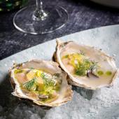 Porthilly oysters with cucumber and dill