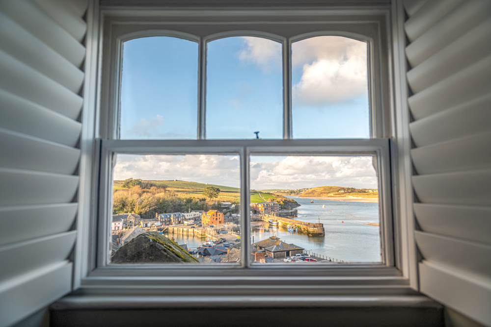 Views from the bedrooms. The Harbour Hotel, Padstow, Cornwall