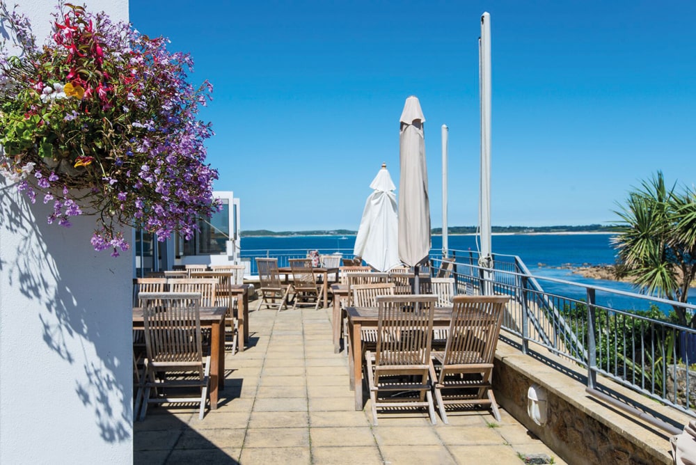 The hotel’s sunny terrace - Tregarthen Hotel