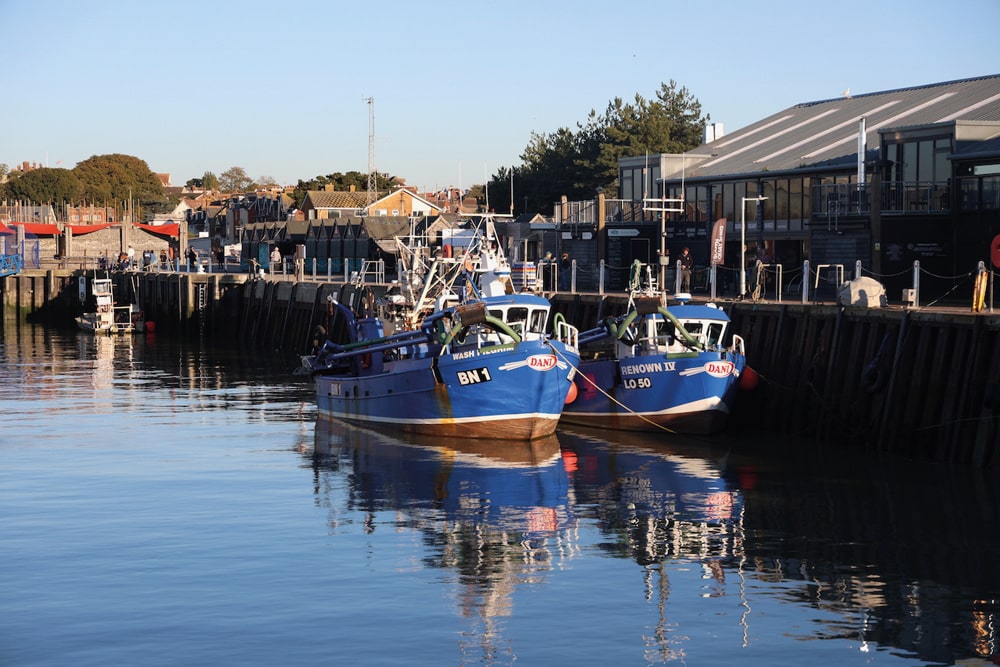 fishing boats in Whitstable’s working harbour