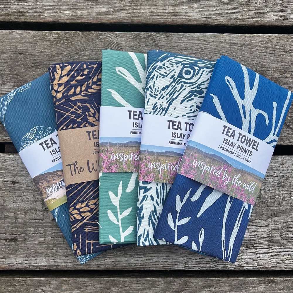 A selection of Bonnie’s colourful tea towels