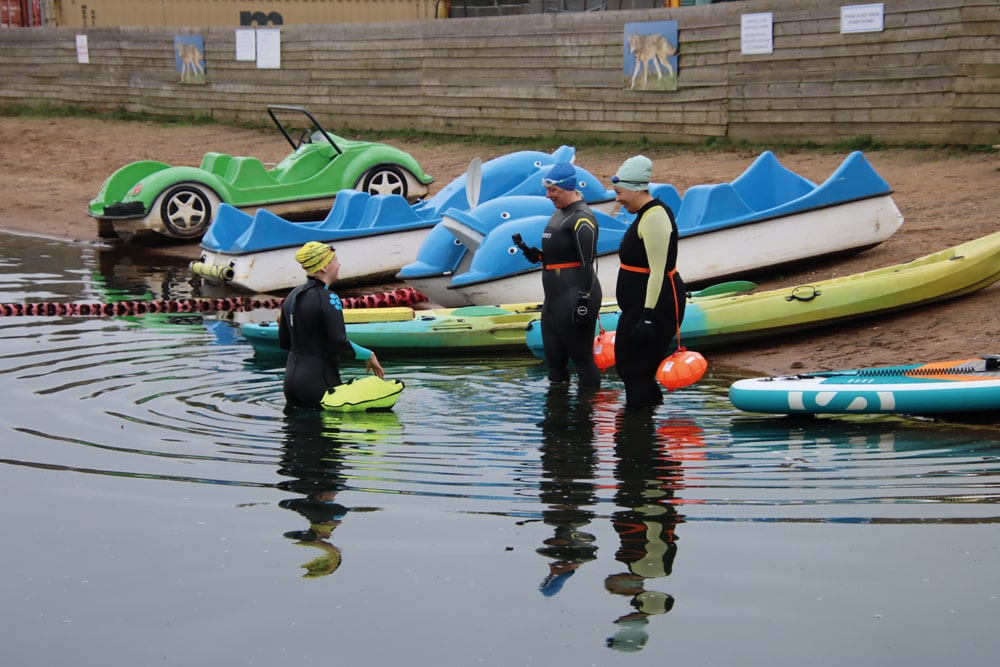 Using the correct kit – such as wetsuits and tow floats – can help to keep cold water swimming safe;