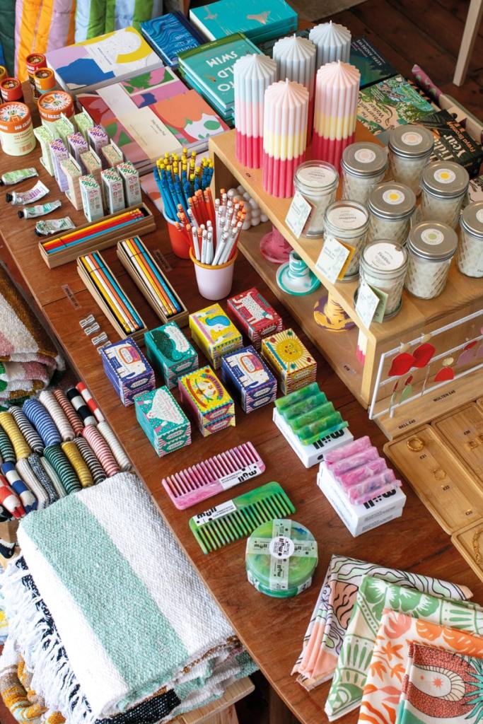 Among the treasures to be found at Harbour & Tide are pencils printed with witty, beach-themed slogans, combs and homewares made from recycled plastic, and eco-friendly dry shampoo.