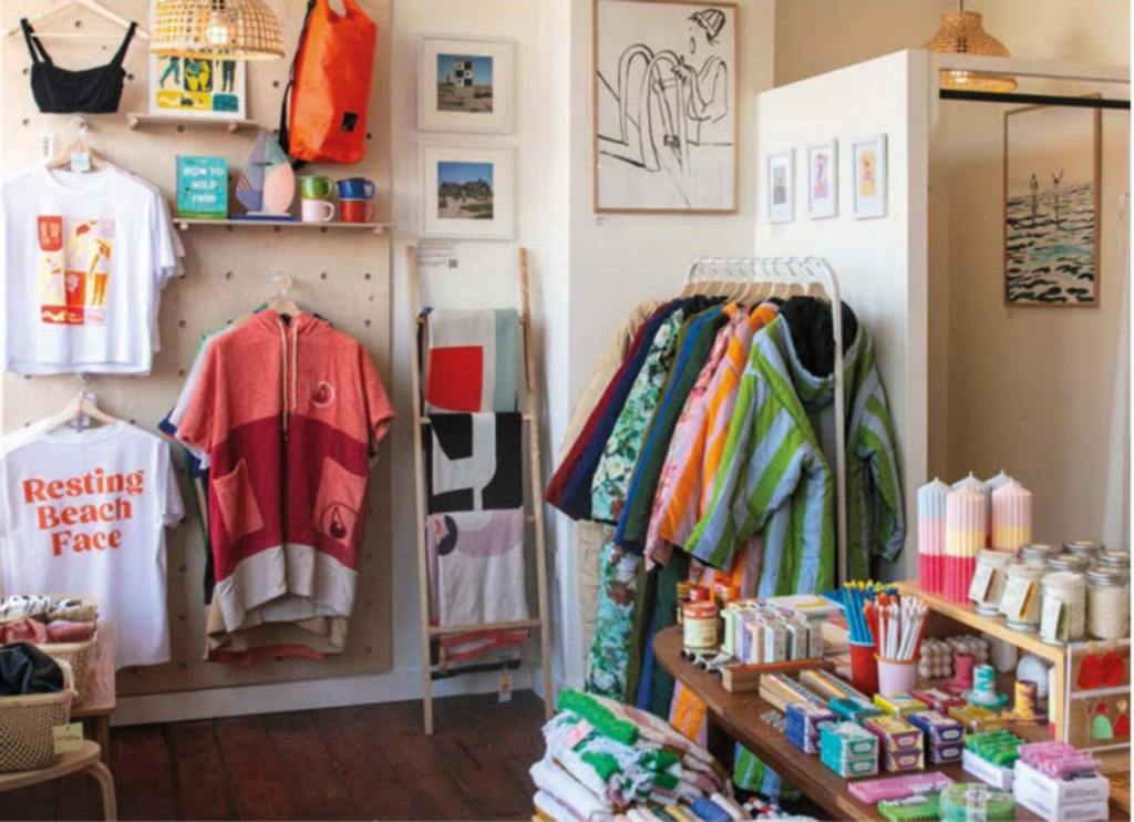 Katy sells beachwear, clothing, gifts, and accessories to help make a holiday rental feel like home