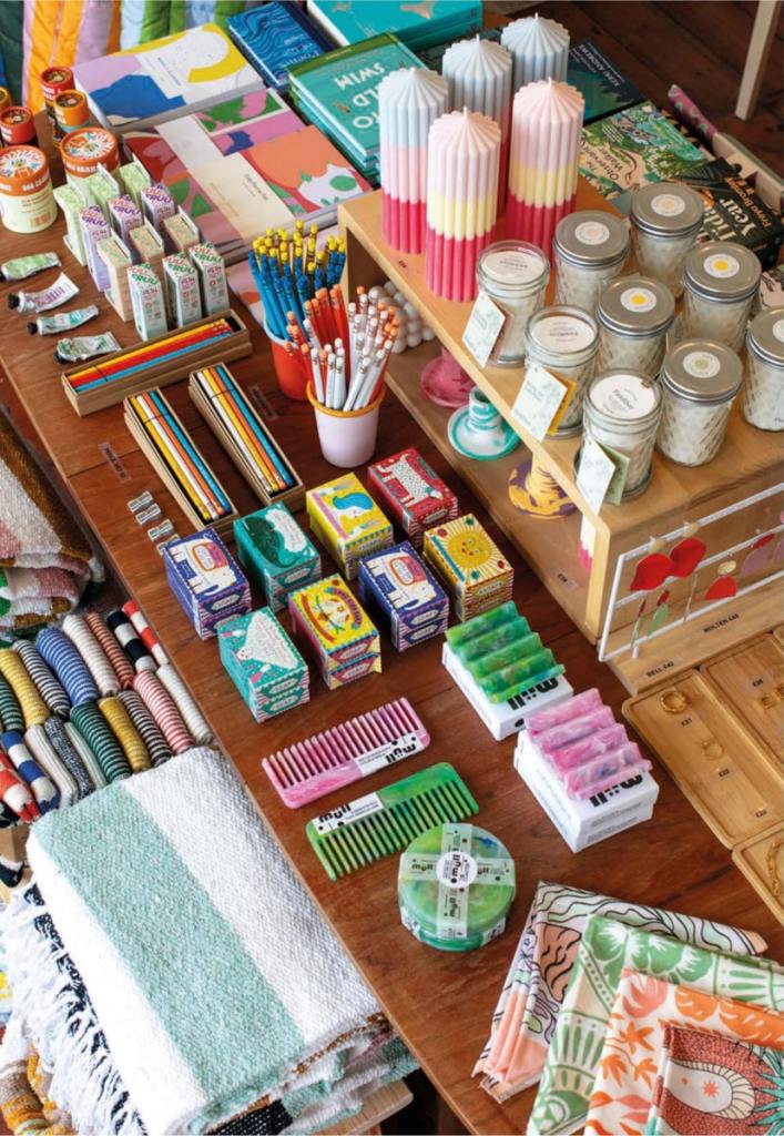 Among the treasures to be found at Harbour & Tide are pencils printed with witty, beach-themed slogans, combs and homewares made from recycled plastic, and eco-friendly dry shampoo. 