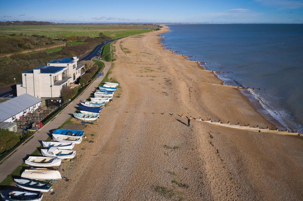 An aerial view of the properties