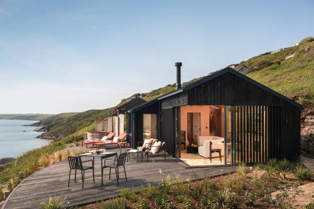 Suki is perfectly perched on Tregonhawke Cliff, high above Whitsand Bay