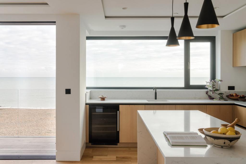 A kitchen with a view
