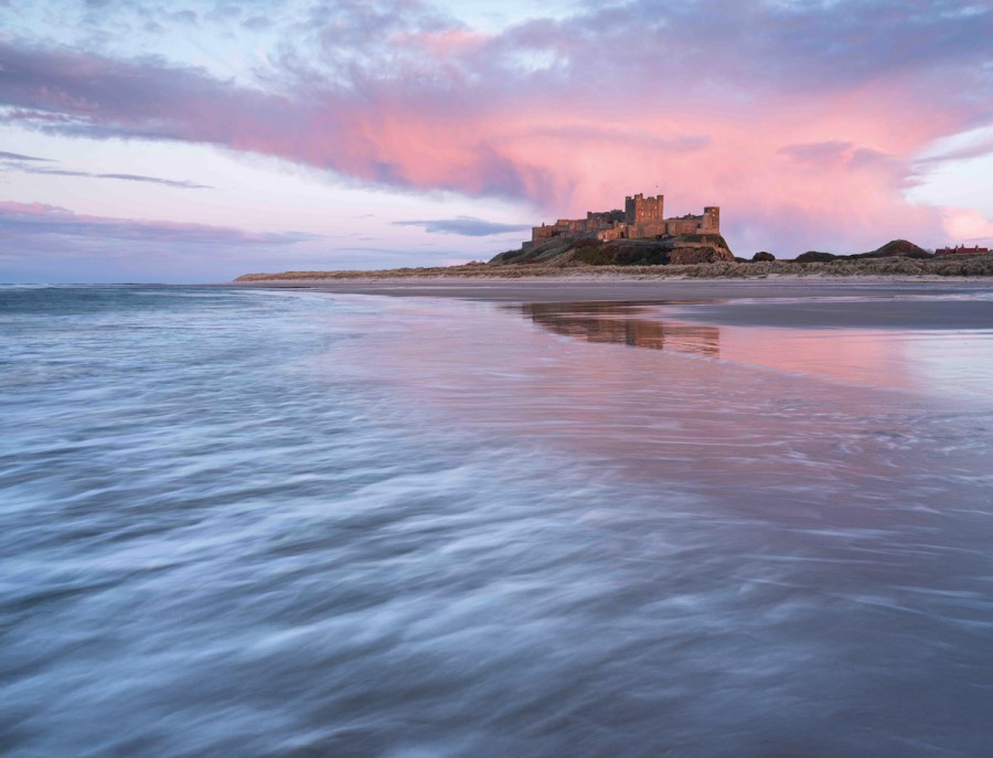 Bamburgh Castle in winter. Credit Alan Leightley