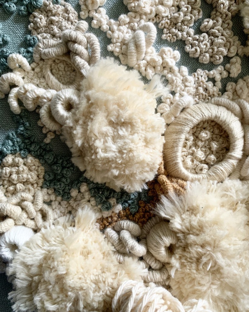 Ocean floor - Even when using a single shade, different stitches and techniques are used to create incredible detail 