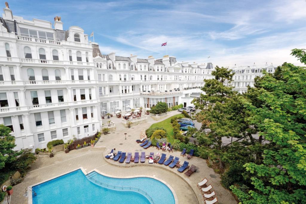 The impressive exterior at The Grand Hotel