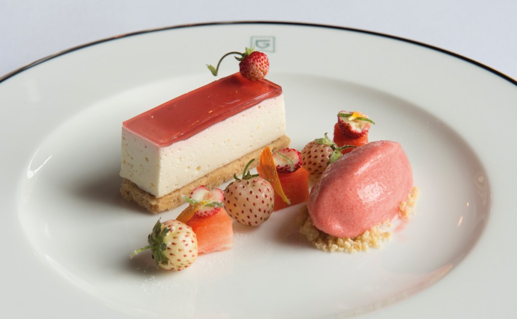 A gourmet strawberry dessert