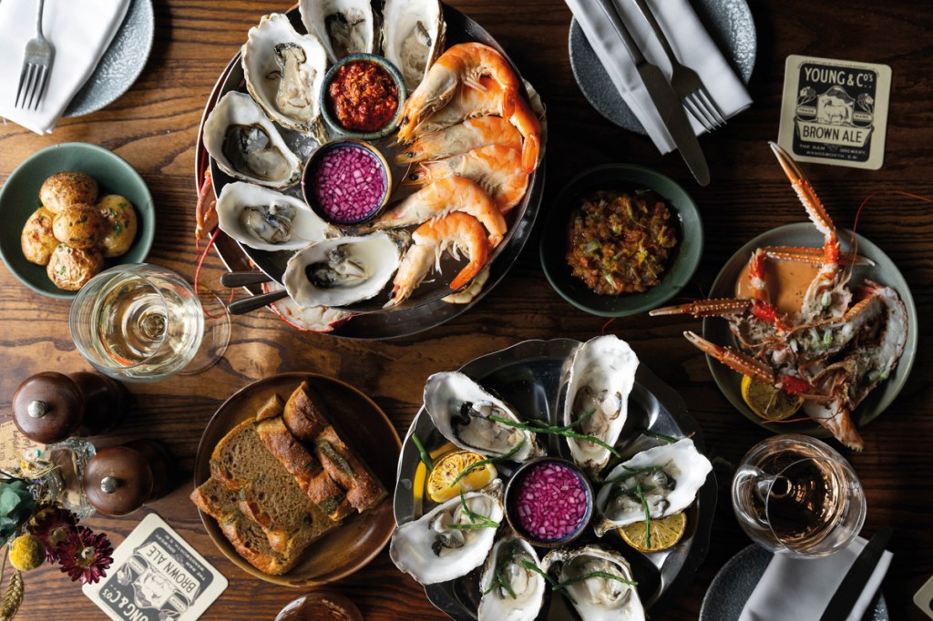 The menu includes a sumptuous selection of oysters, shellfish and small plates. Photograph Matt Austin