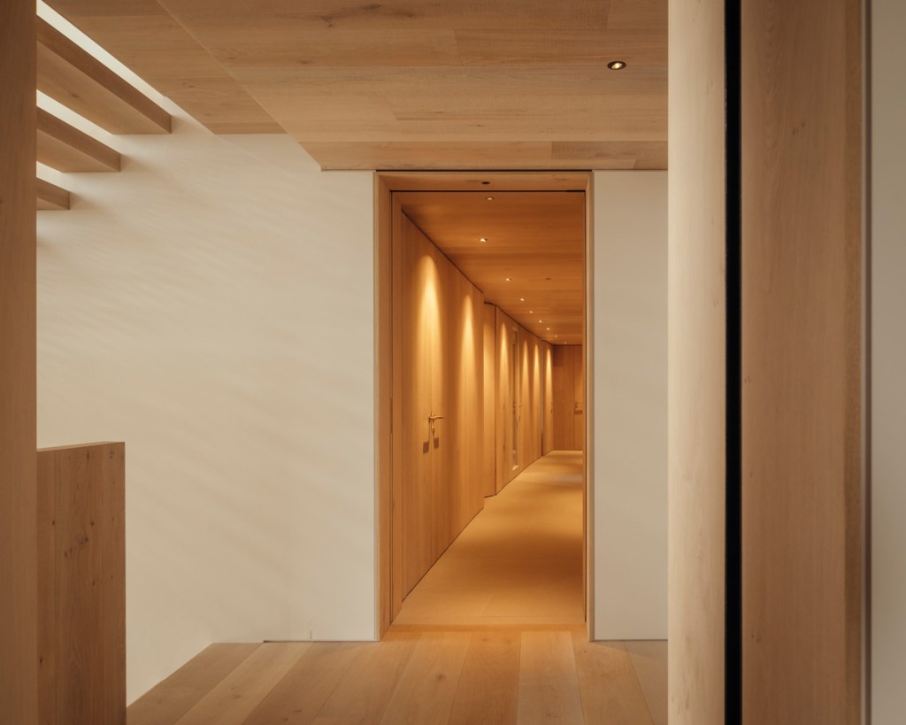 A warmly lit corridor 