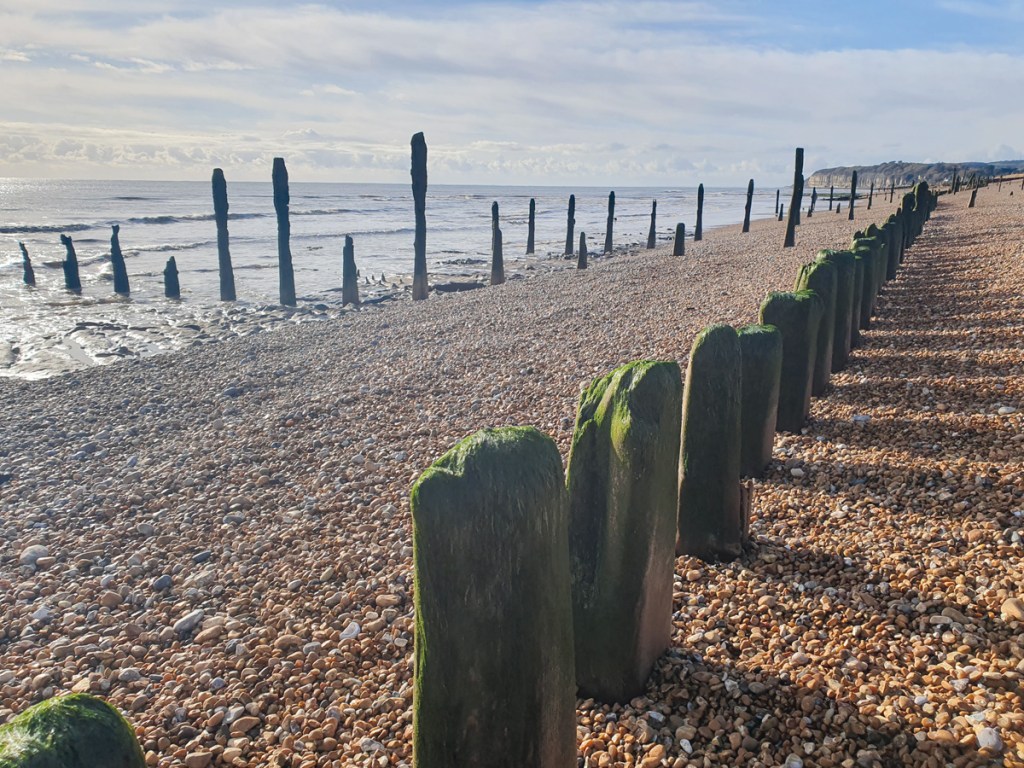 Approaching Pett level from Winchelsea beach