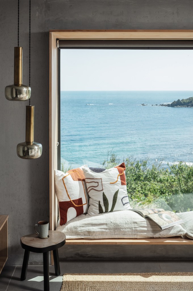 Enjoy stunning views of the sea from this comfortable window seat